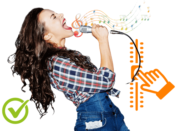 Ajuste de tono de la cancion de karaoke para cantar en un tono comodo