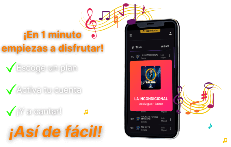 Activacion de la cuenta de karaoke en un minuto despues de la compra